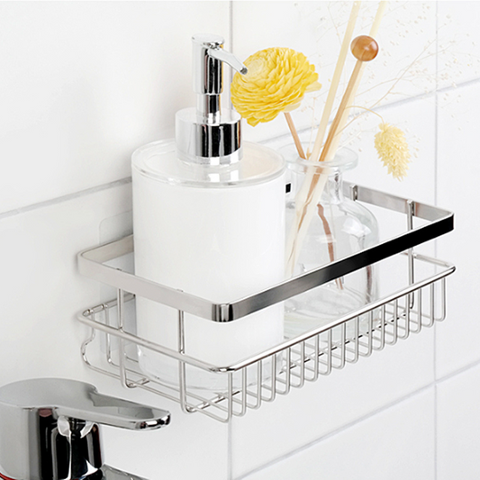 Smart Adhesive Multi Functional Stainless Steel Compact Caddy Shelf