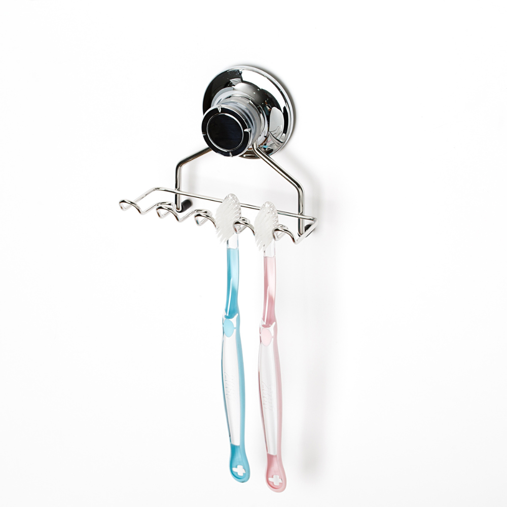 Double Vacuum Suction Wired Mini Toothbrush Holder